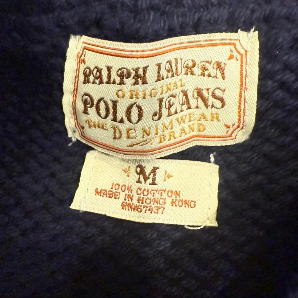 Ralph Lauren Unisex Kids Iconic Flag Sweater Crew Neck Cotton Sz M